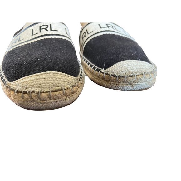 Lauren Ralph Lauren Shoe Women 8.5 Black Canvas Caylee Slip On Espadrille Preppy - Picture 7 of 10